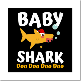 Baby Shark Premium Christmas Mommy Shark Daddy Shark Posters and Art